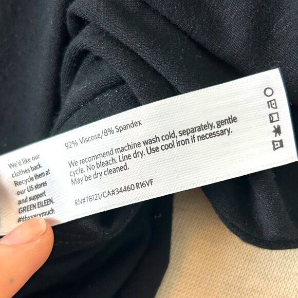 Eileen Fisher Viscose Jersey Sleeveless Dress/Tunic Black Crew neck Sz PL - Picture 6 of 6